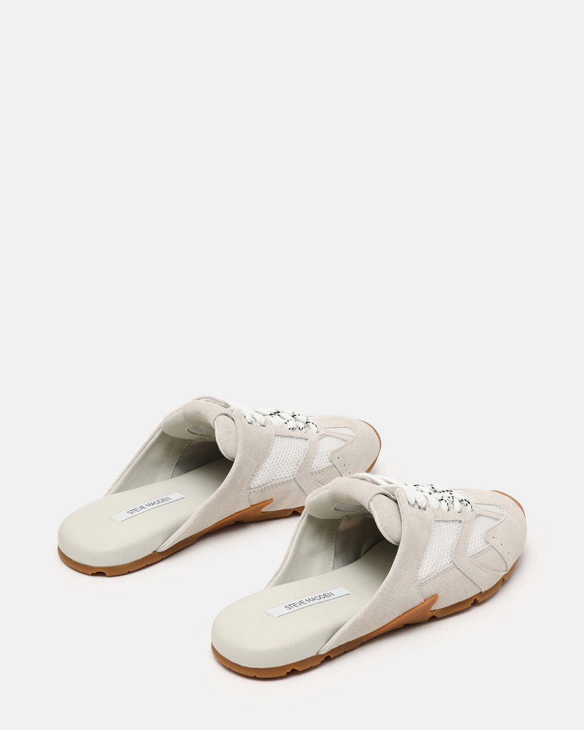 Steve Madden AZIEL MULE White Suede Low-Top Lace-Up Slip-On Women's Sneaker