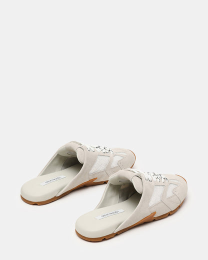 Steve Madden AZIEL MULE White Suede Low-Top Lace-Up Slip-On Women's Sneaker
