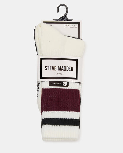 Steve Madden CASPER SNEAKER AND IVY 2 PACK STRIPE ATHLEISURE SOCKS BUNDLE