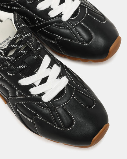 Steve Madden AZIEL Black Low-Top Lace-Up Women's Sneakers