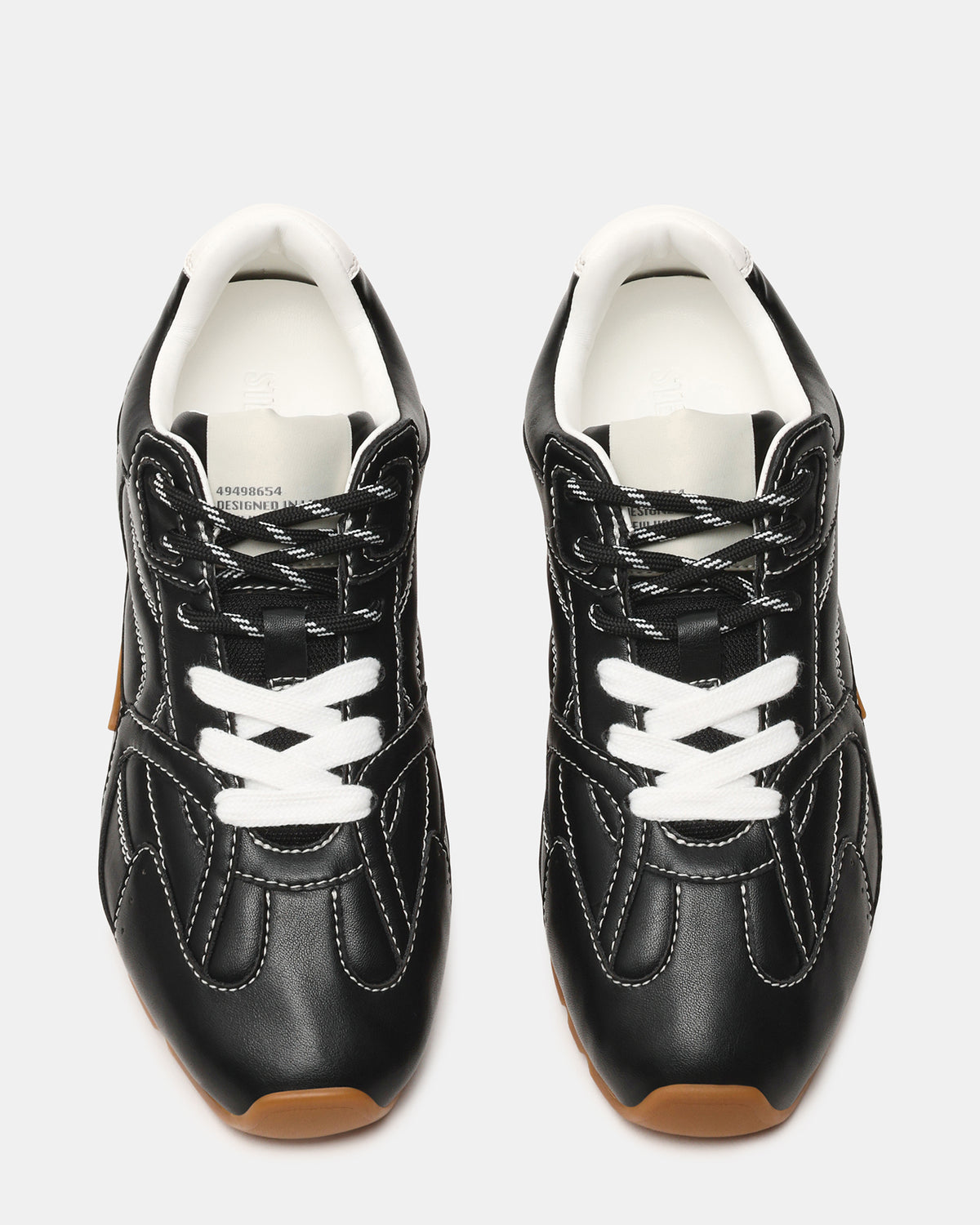 Steve Madden AZIEL Black Low-Top Lace-Up Women's Sneakers