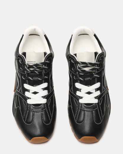 Steve Madden AZIEL Black Low-Top Lace-Up Women's Sneakers