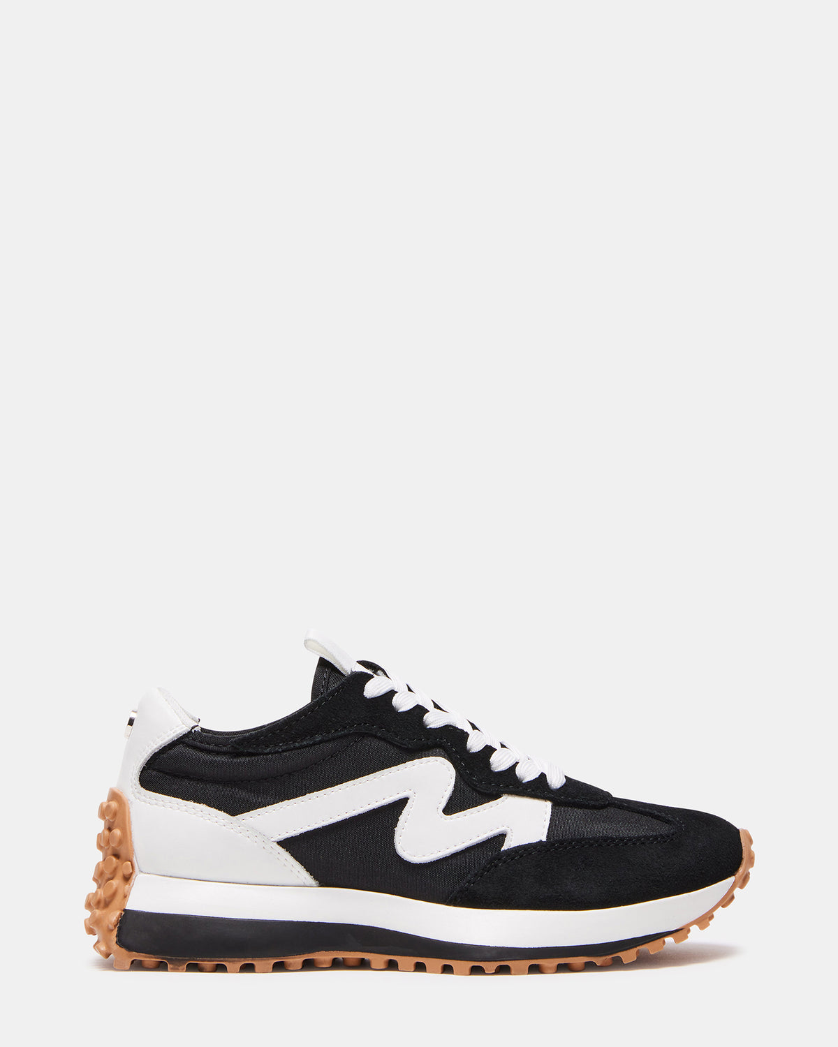 Steve Madden CAMPO Black/White Lace-Up Women's Sneaker