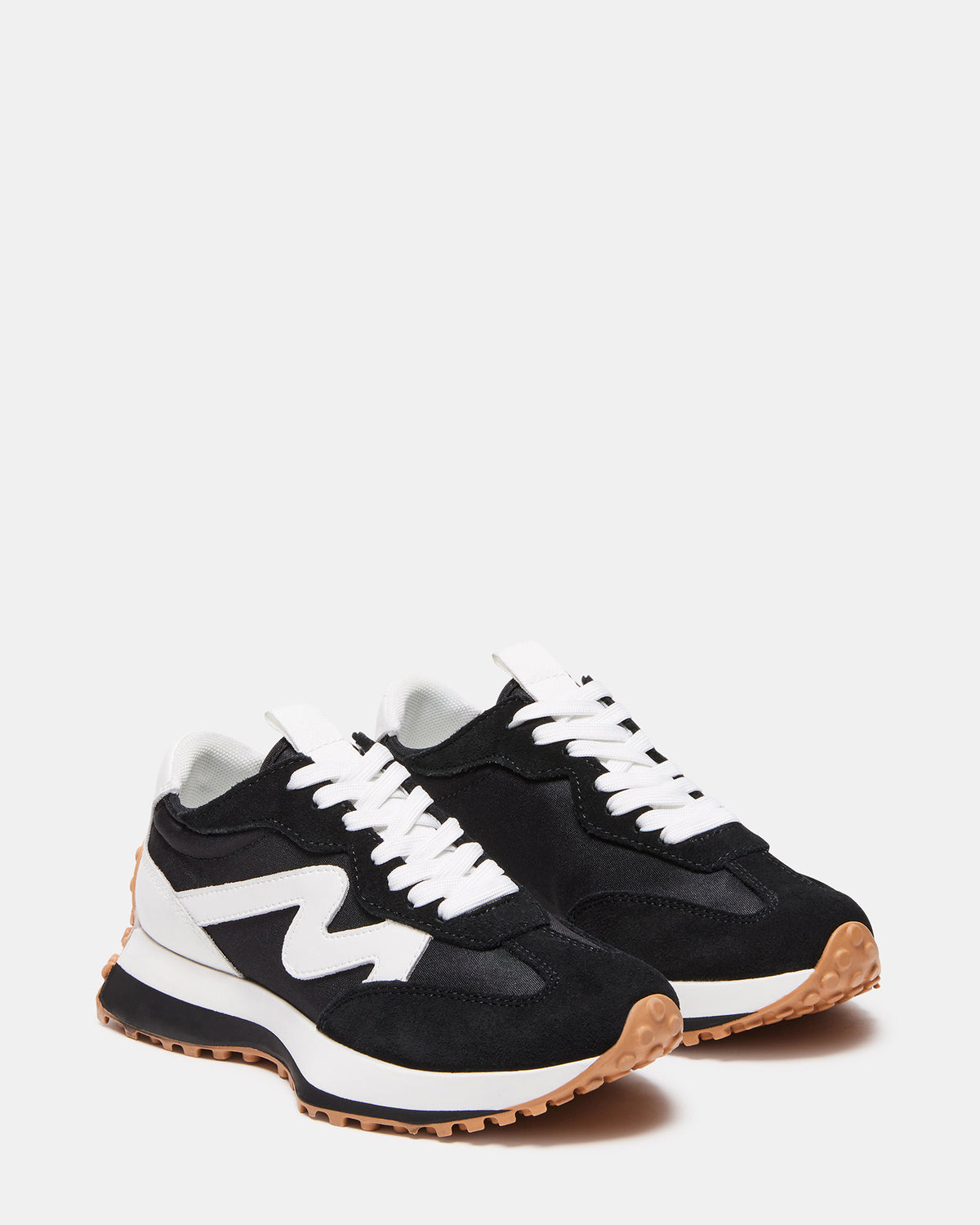 Steve Madden CAMPO Black/White Lace-Up Women's Sneaker