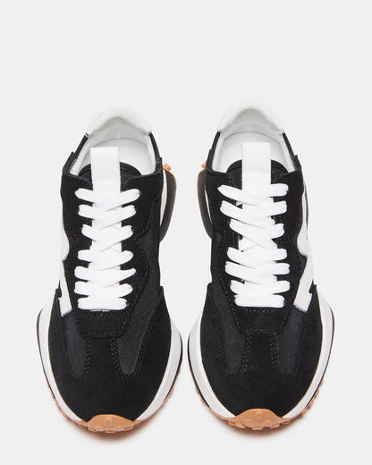 Steve Madden CAMPO Black/White Lace-Up Women's Sneaker