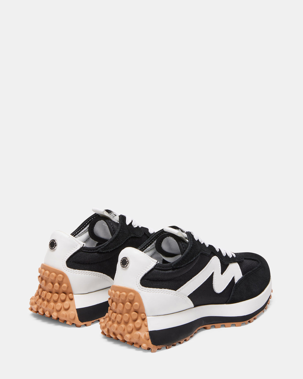 Steve Madden CAMPO Black/White Lace-Up Women's Sneaker