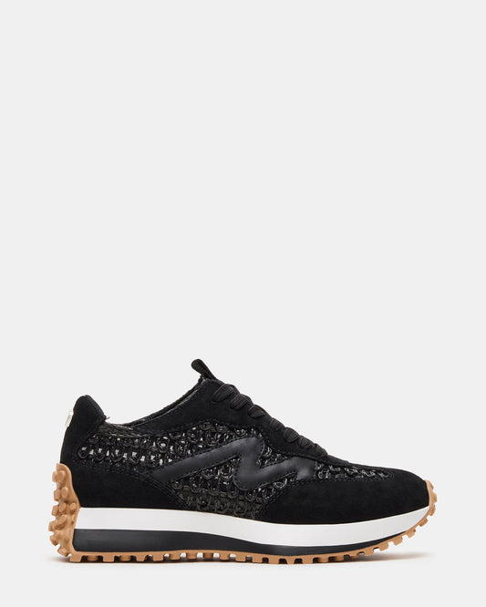 Steve Madden CAMPO Black/Beige Lace-Up Women's Sneaker