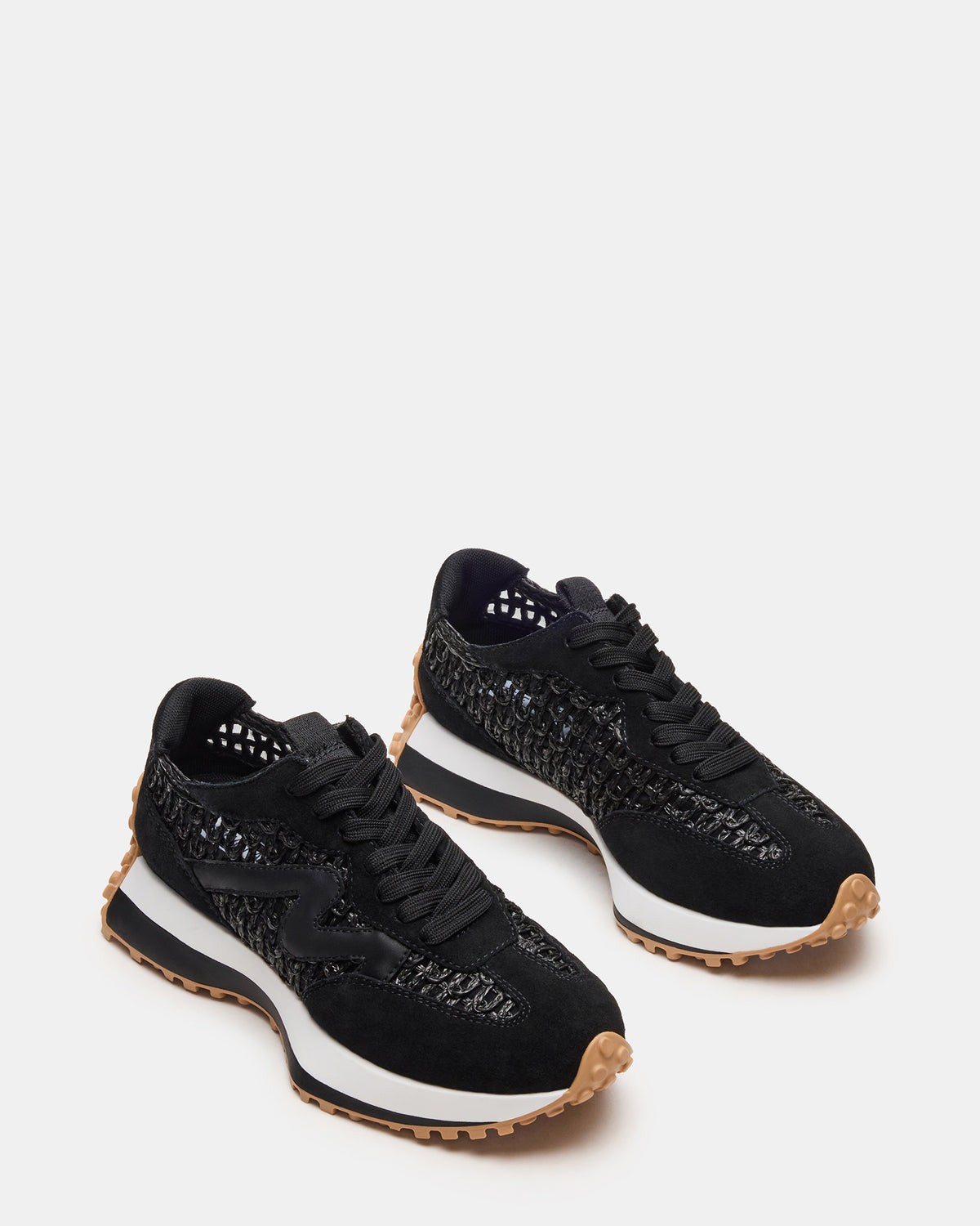 Steve Madden CAMPO Black/Beige Lace-Up Women's Sneaker