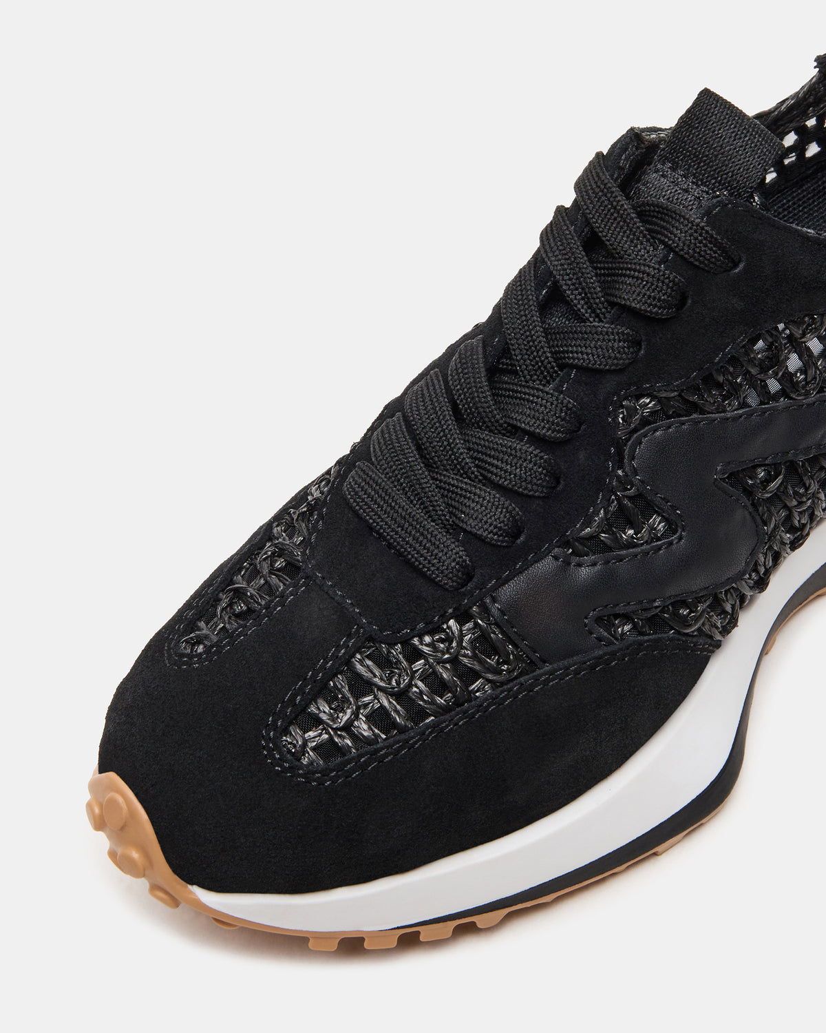 Steve Madden CAMPO Black/Beige Lace-Up Women's Sneaker