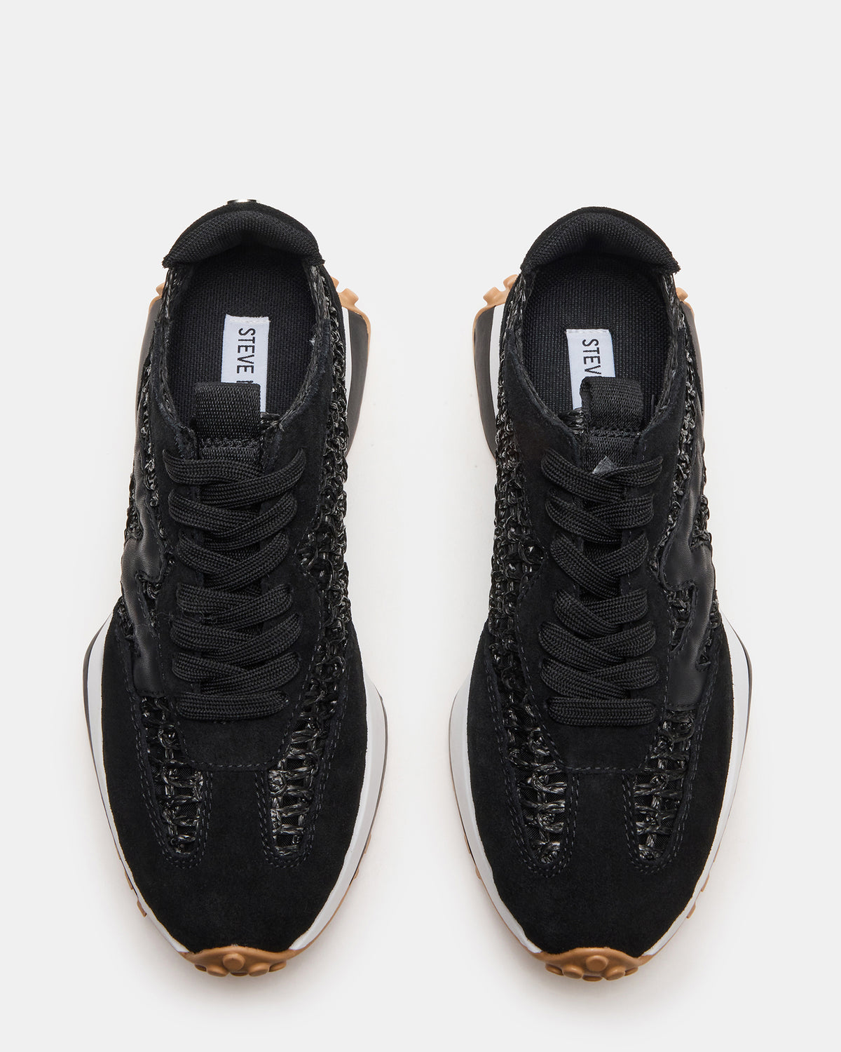 Steve Madden CAMPO Black/Beige Lace-Up Women's Sneaker