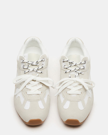 Steve Madden AZIEL White Low-Top Lace-Up Women's Sneakers