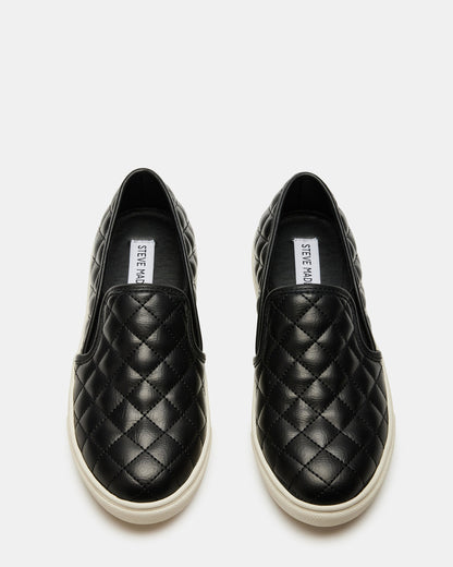 Steve Madden ECENTRCQ Black Leather Women's Slip On Sneakers