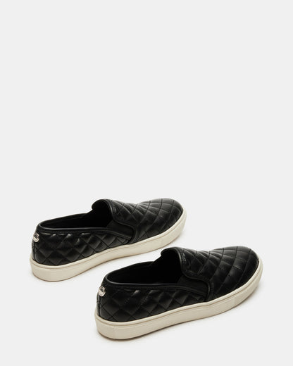 Steve Madden ECENTRCQ Black Leather Women's Slip On Sneakers