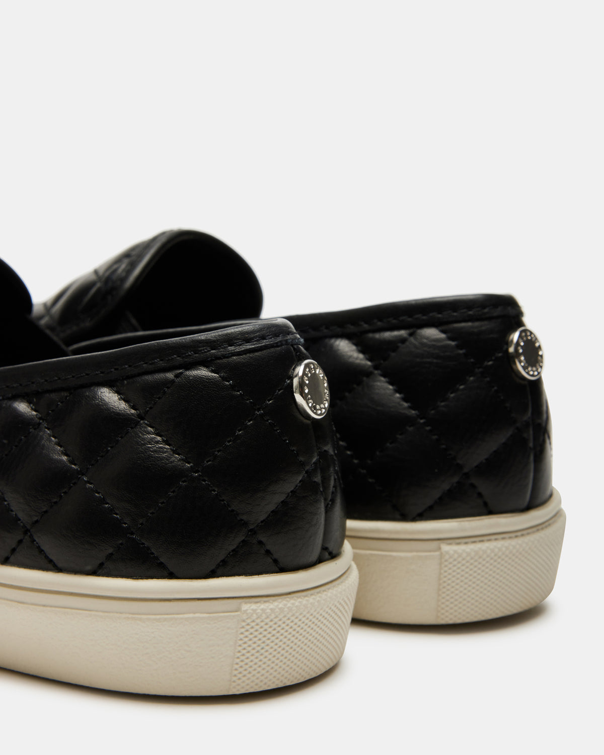 Steve Madden ECENTRCQ Black Leather Women's Slip On Sneakers