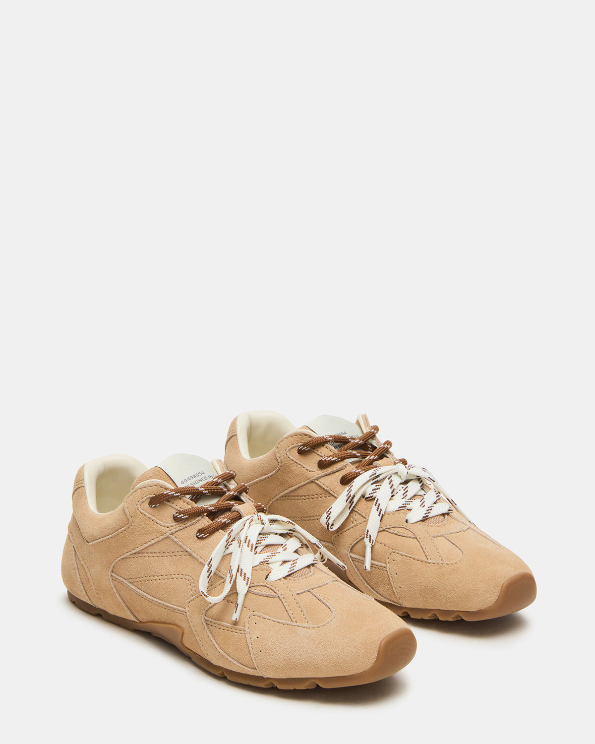 Steve Madden AZIEL Sand Suede Low-Top Lace-Up Women's Sneakers