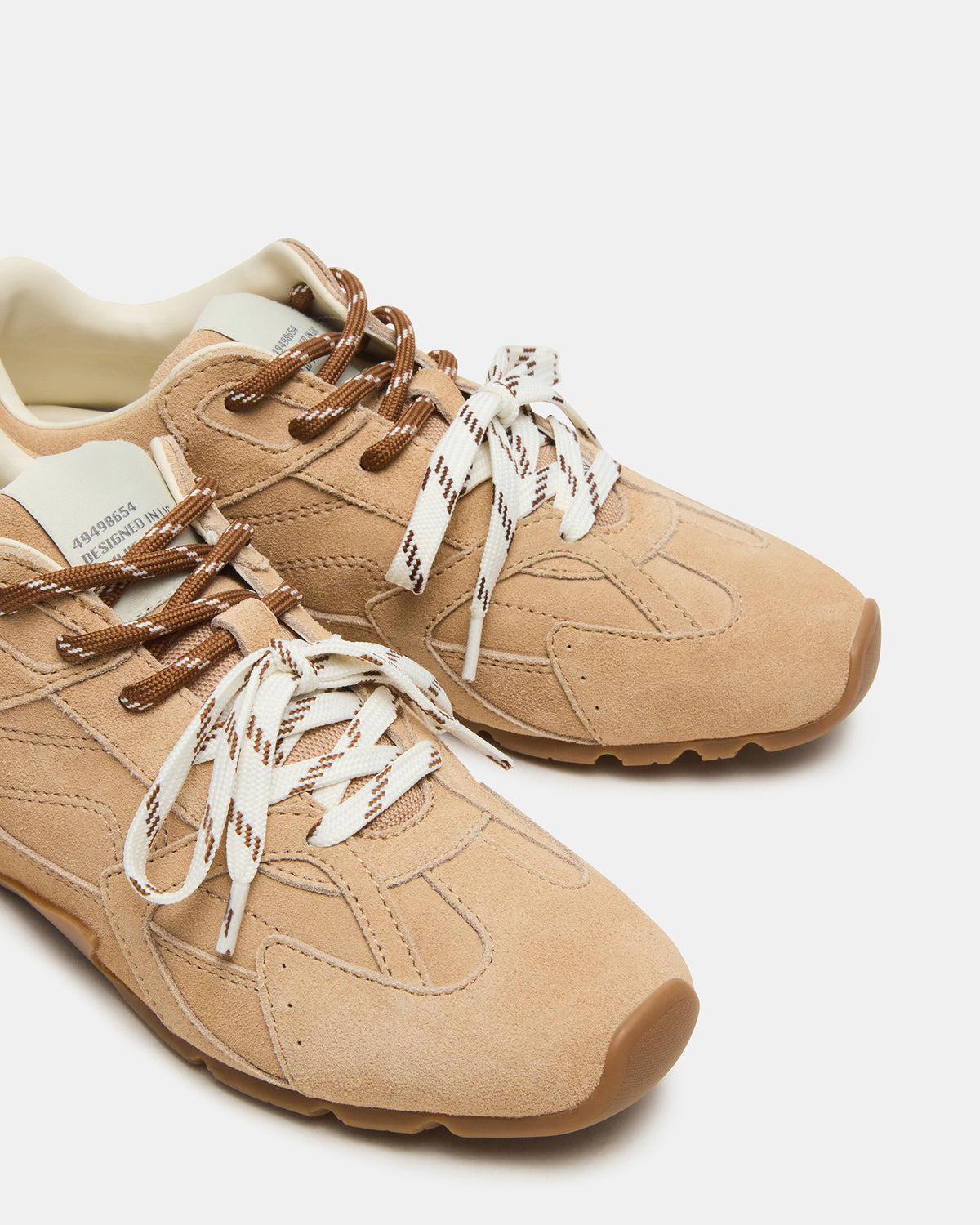 Steve Madden AZIEL Sand Suede Low-Top Lace-Up Women's Sneakers