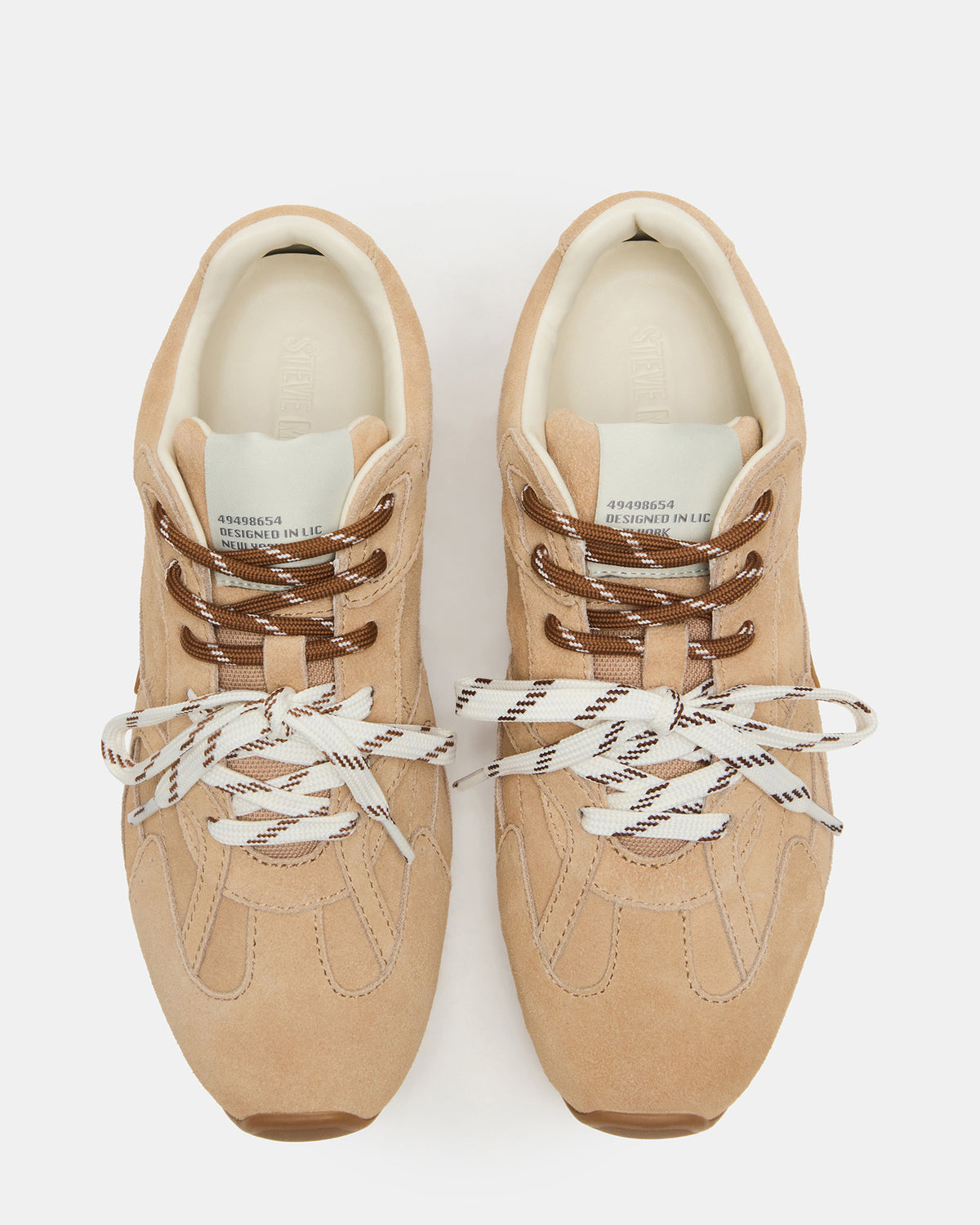 Steve Madden AZIEL Sand Suede Low-Top Lace-Up Women's Sneakers