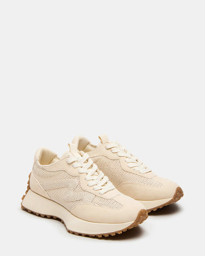 Steve Madden CAMPO Natural Raffia Lace-Up Women's Sneaker