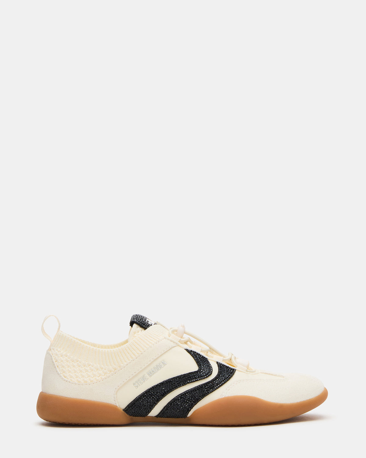 Steve Madden REBOOT Bone Rhinestones Low-Top Lace-Up Women's Sneaker
