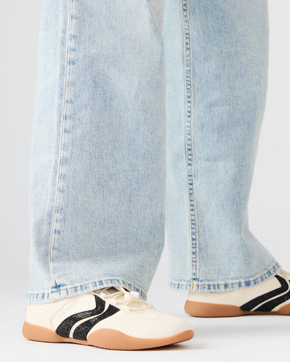 Steve Madden REBOOT Bone Rhinestones Low-Top Lace-Up Women's Sneaker