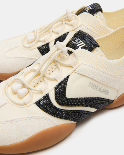 Steve Madden REBOOT Bone Rhinestones Low-Top Lace-Up Women's Sneaker