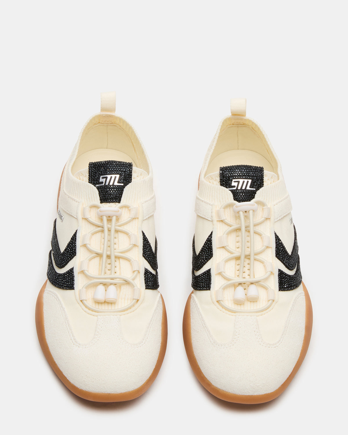 Steve Madden REBOOT Bone Rhinestones Low-Top Lace-Up Women's Sneaker