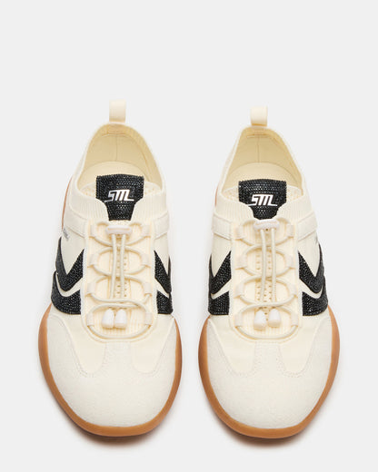 Steve Madden REBOOT Bone Rhinestones Low-Top Lace-Up Women's Sneaker