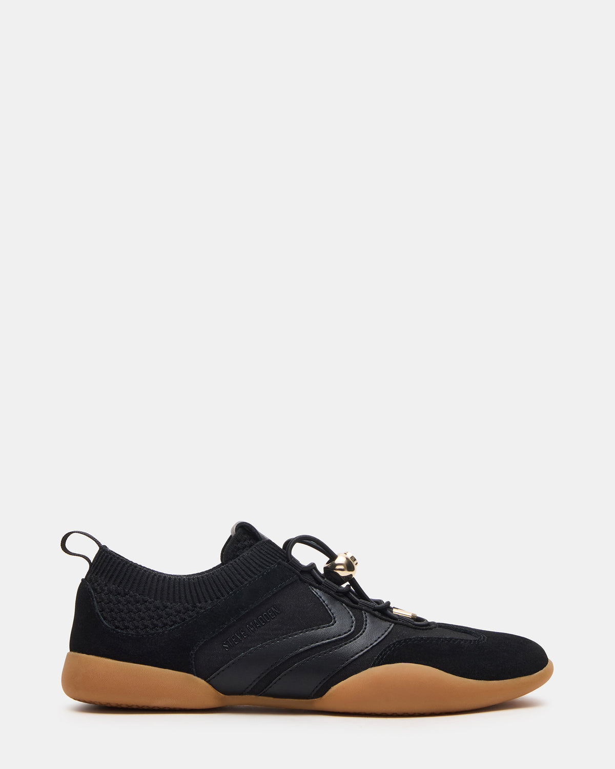 Steve Madden REBOOT Black Glitter Black Low-Top Lace-Up Women's Sneaker