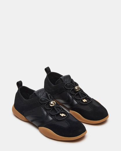 Steve Madden REBOOT Black Glitter Black Low-Top Lace-Up Women's Sneaker