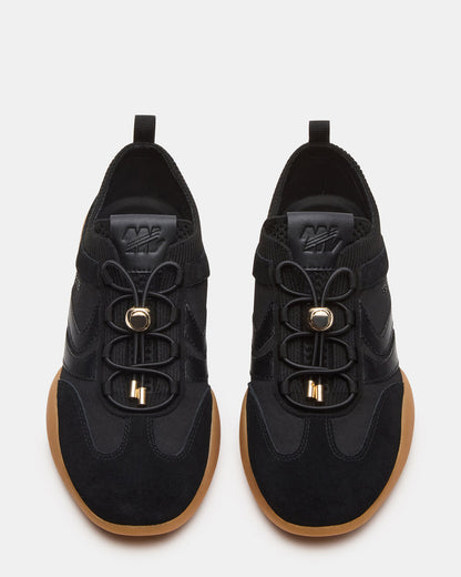 Steve Madden REBOOT Black Glitter Black Low-Top Lace-Up Women's Sneaker