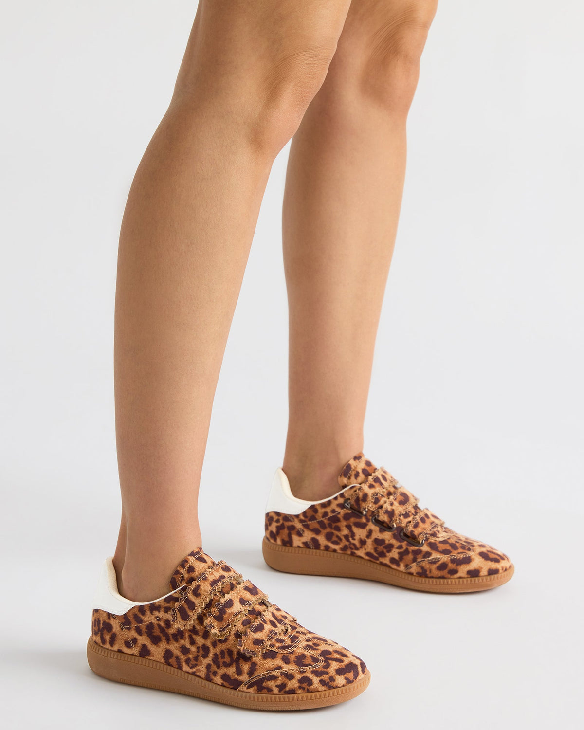 Steve Madden MOMENTUM Leopard Velcro Low-Top Women's Sneakers