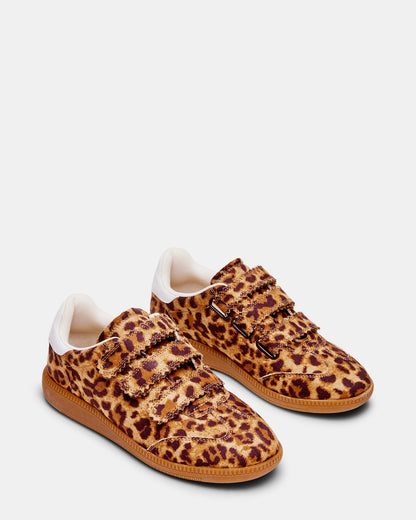 Steve Madden MOMENTUM Leopard Velcro Low-Top Women's Sneakers