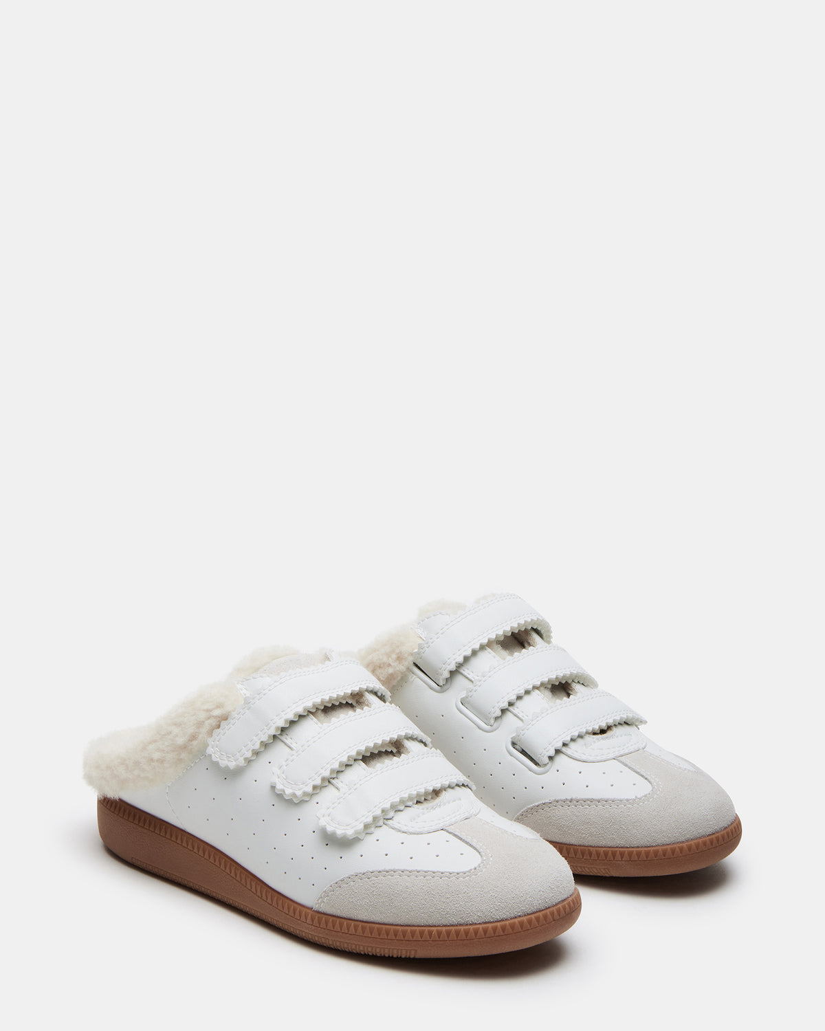 Steve Madden MEMENTO Faux Fur White Multi Slip-On Women's Sneaker