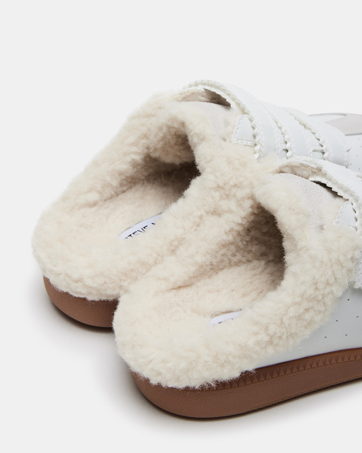 Steve Madden MEMENTO Faux Fur White Multi Slip-On Women's Sneaker