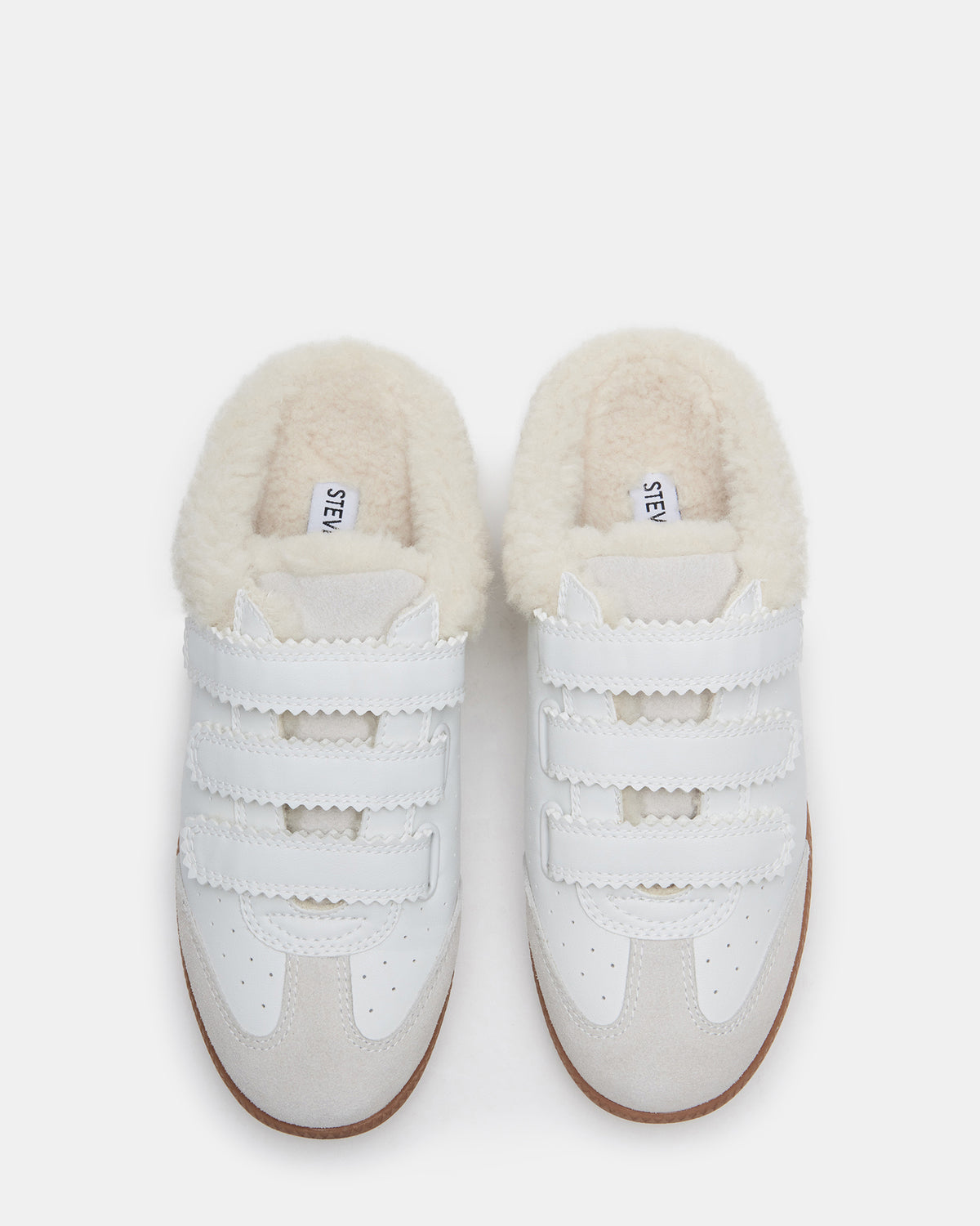 Steve Madden MEMENTO Faux Fur White Multi Slip-On Women's Sneaker