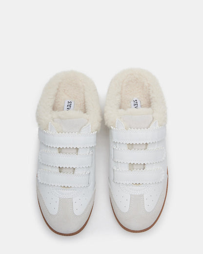 Steve Madden MEMENTO Faux Fur White Multi Slip-On Women's Sneaker