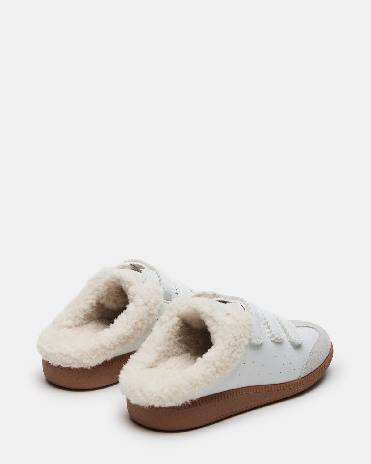 Steve Madden MEMENTO Faux Fur White Multi Slip-On Women's Sneaker