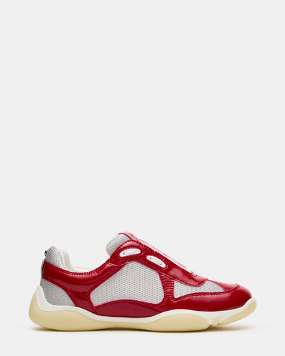 Steve Madden DUSTIN Red Mesh Lace-Up Low-Top Women's Sneaker