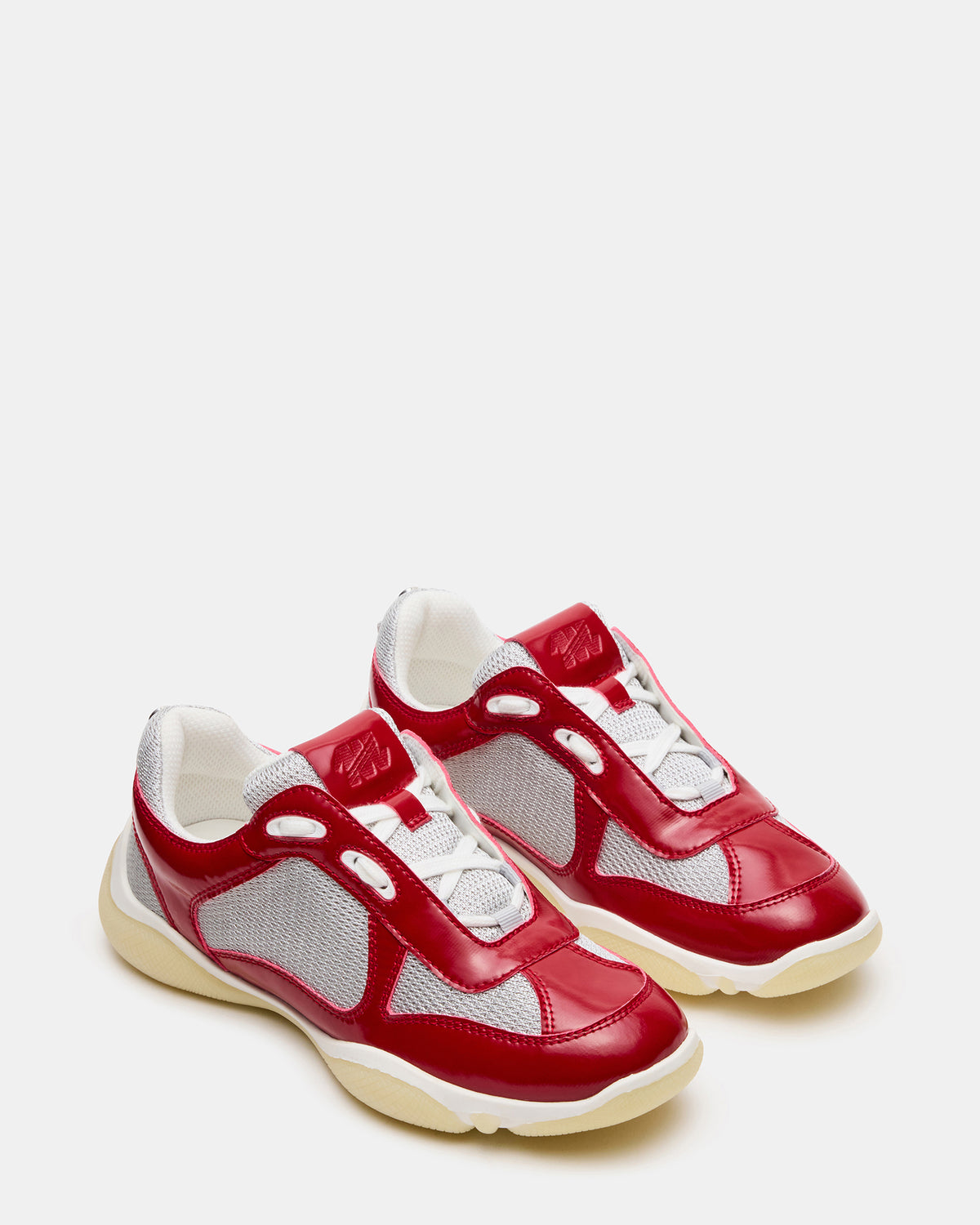 Steve Madden DUSTIN Red Mesh Lace-Up Low-Top Women's Sneaker