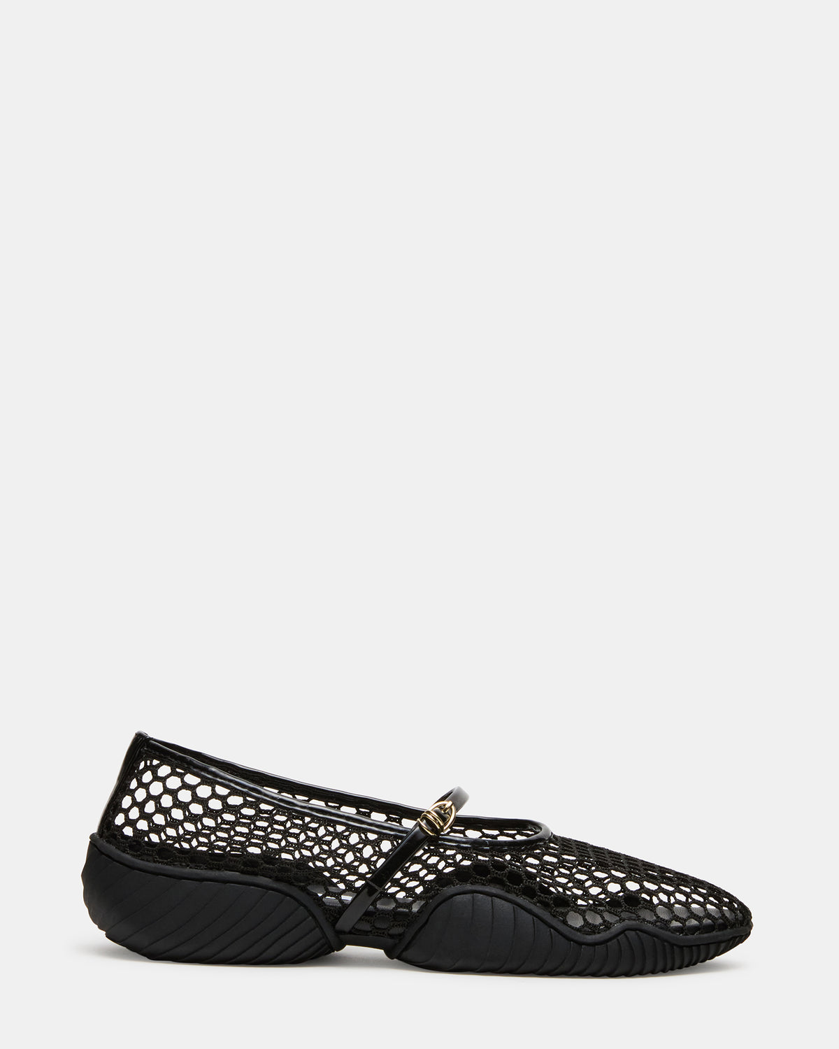 Steve Madden VICKEE Black Mesh Mary Jane Buckle Chunky Sole Ballet Women's Sneaker