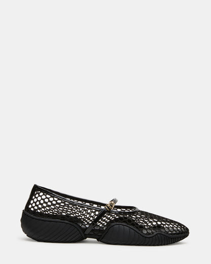 Steve Madden VICKEE Black Mesh Mary Jane Buckle Chunky Sole Ballet Women's Sneaker