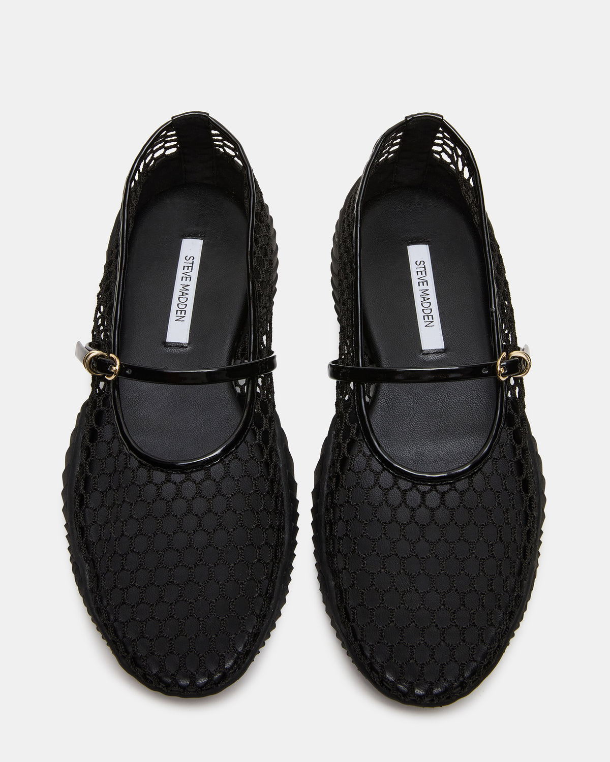 Steve Madden VICKEE Black Mesh Mary Jane Buckle Chunky Sole Ballet Women's Sneaker