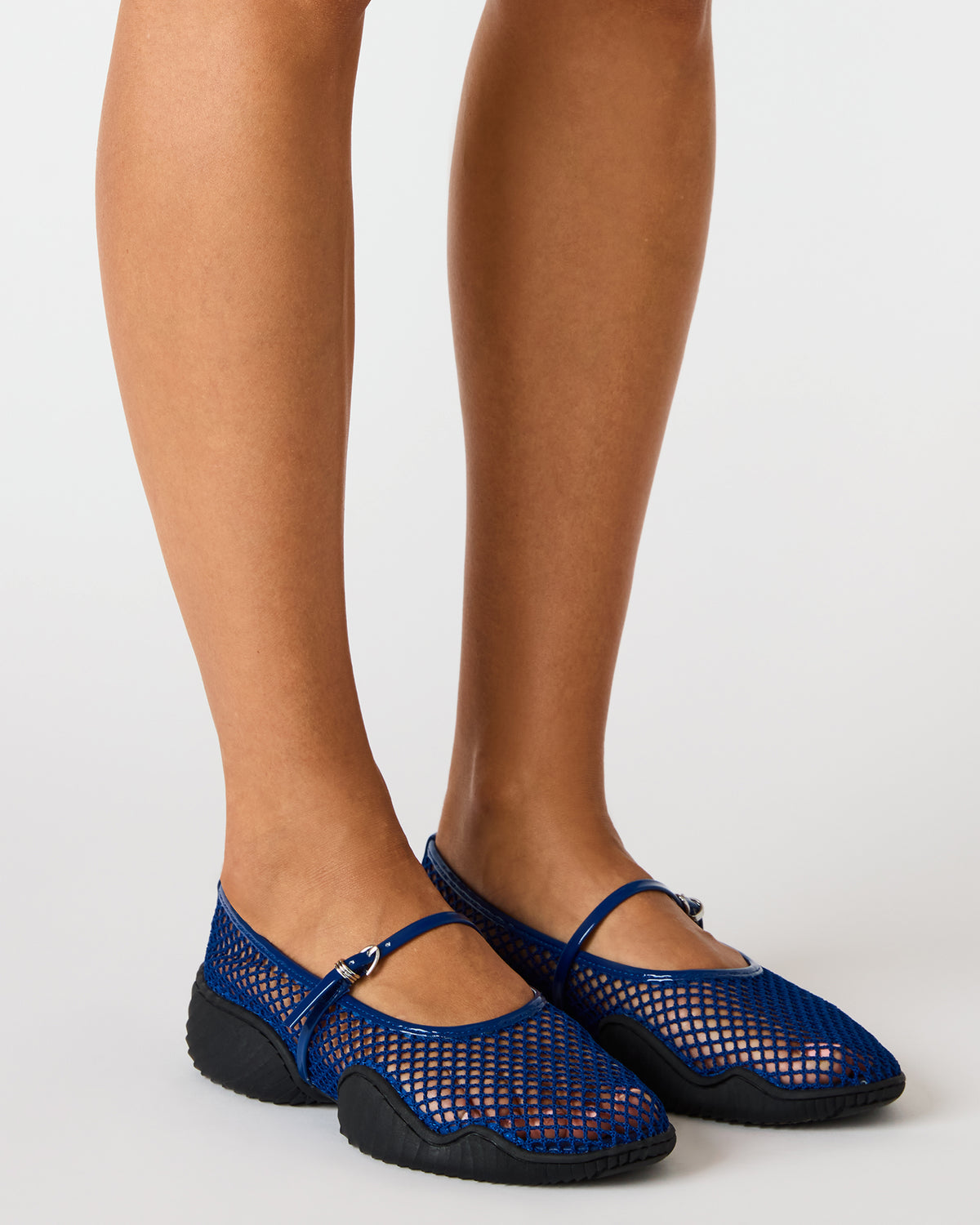 Steve Madden VICKEE Blue Mesh Mary Jane Buckle Chunky Sole Ballet Women's Sneaker