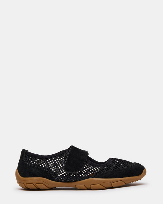 Steve Madden BANKS Black Mesh Velcro Mary Jane Women's Sneaker