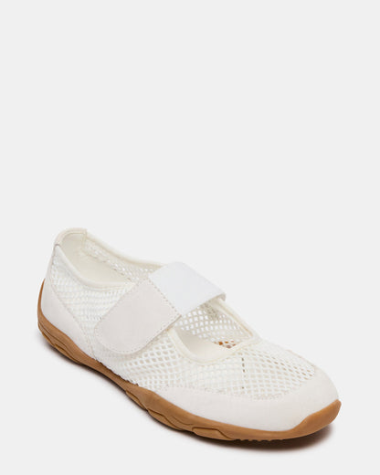 Steve Madden BANKS White Mesh Velcro Mary Jane Women's Sneaker