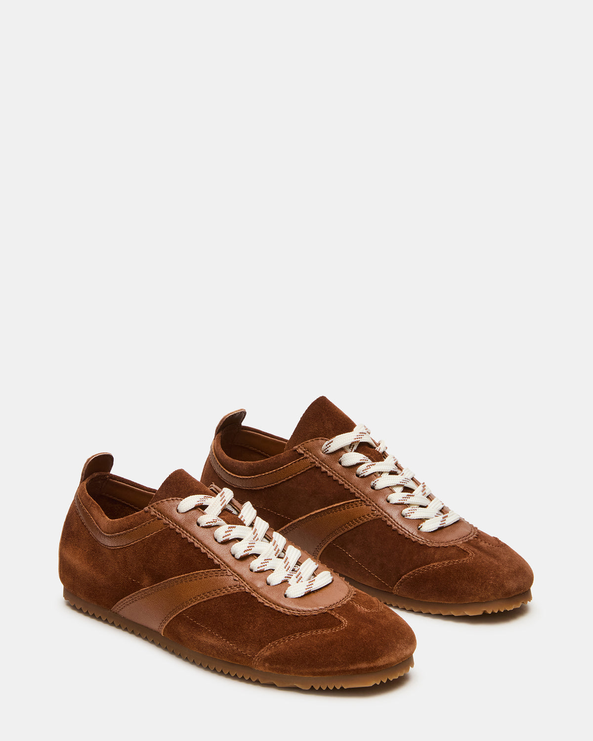 Steve Madden JAYE Chestnut Suede Low-Top Lace-Up Women's Sneaker