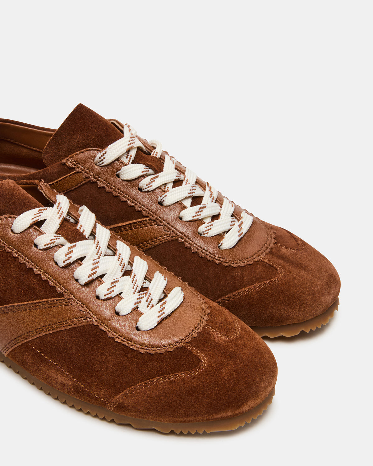 Steve Madden JAYE Chestnut Suede Low-Top Lace-Up Women's Sneaker