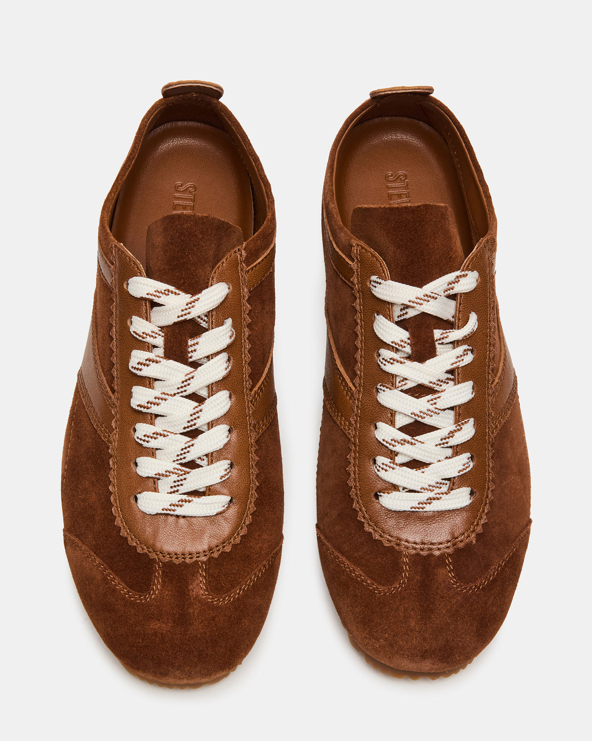 Steve Madden JAYE Chestnut Suede Low-Top Lace-Up Women's Sneaker