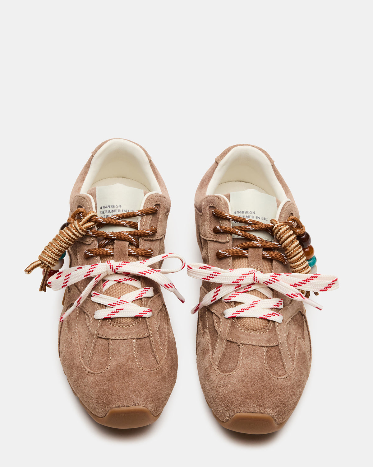Steve Madden AZIEL Charm Taupe Suede Low-Top Lace-Up Women's Sneakers