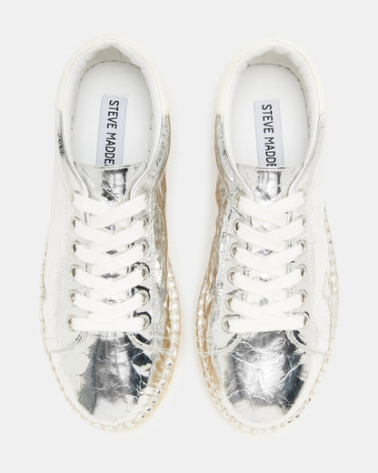 Steve Madden BECKY Silver Multi Women's Espadrille Platform Casual Sneakers